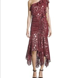 Veronica Beard Leighton Dress Sz 2 Red and foil
